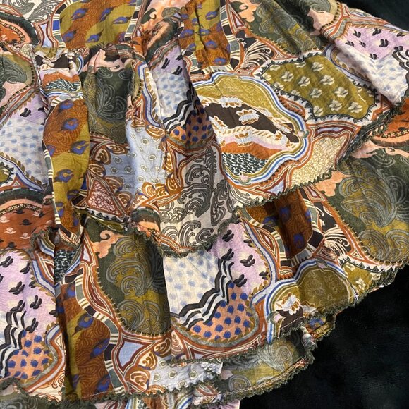 CHUFY Jag Skirt Soumy Olive Silk Blend Mini NWT M - Picture 6 of 11